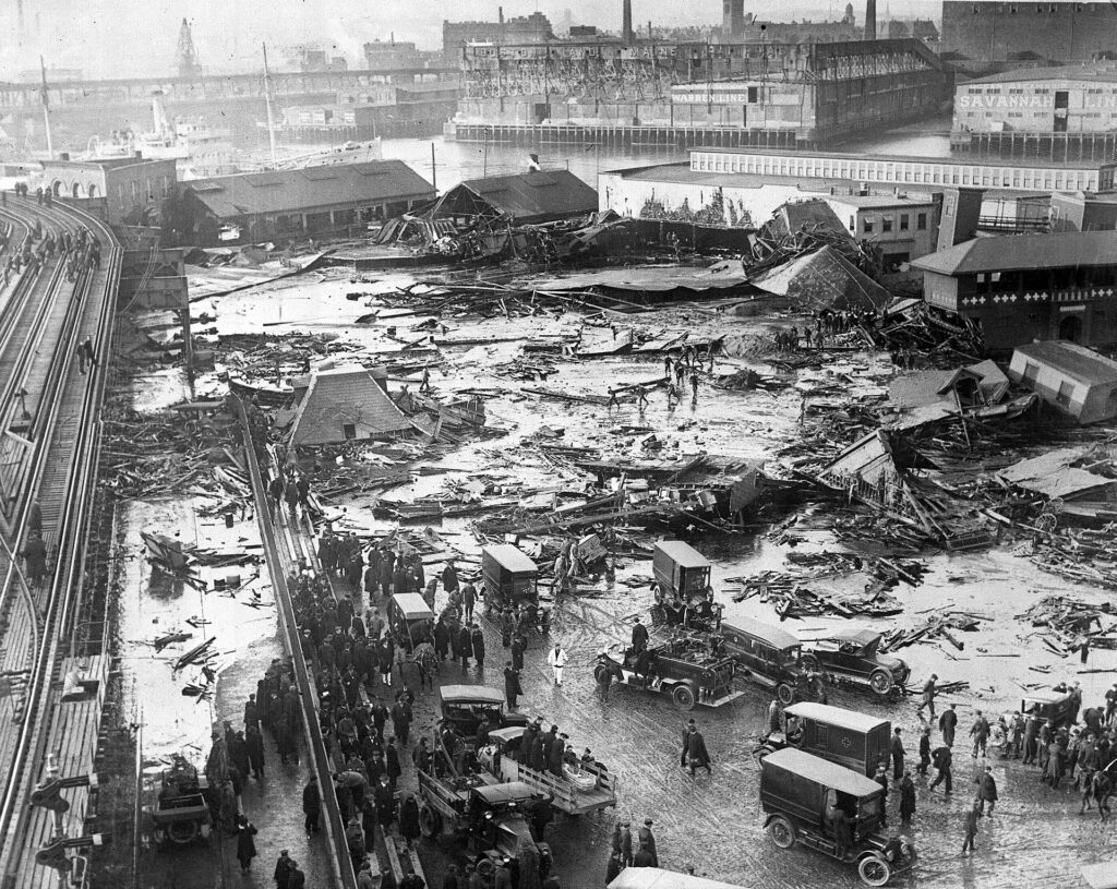 The aftermath of the great molasses flood