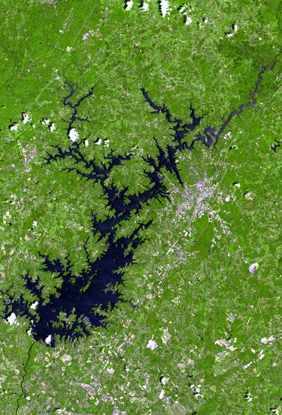 Satellite image of the haunted lake lanier