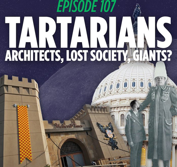 Jaron Myers and Tim Stone exploring the ancient empire of Tartaria on their comedy podcast