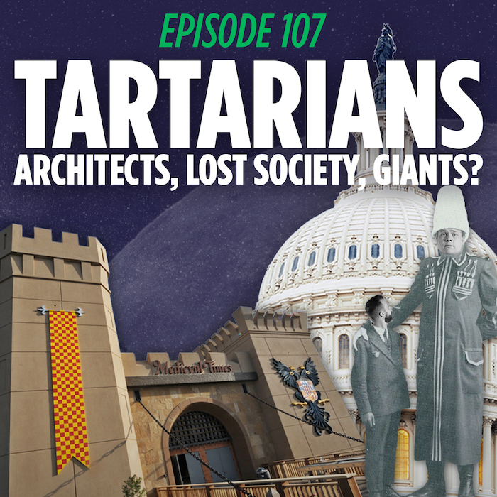 Jaron Myers and Tim Stone exploring the ancient empire of Tartaria on their comedy podcast