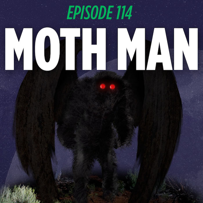 Moth Man a mythological creature in west virginian lore stares blankly